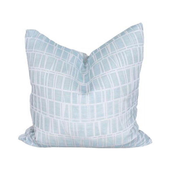 HomeRoots 515446 20 x 20 in. Blue & White Geometric Polyester Zippered Pillow