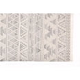 thumbnail image 1 of HomeRoots 515552 2 x 3 ft. Ivory Gray & Blue Wool Geometric Dhurrie Flatweave Handmade Rectangle Area Rug with Fringe, 1 of 4