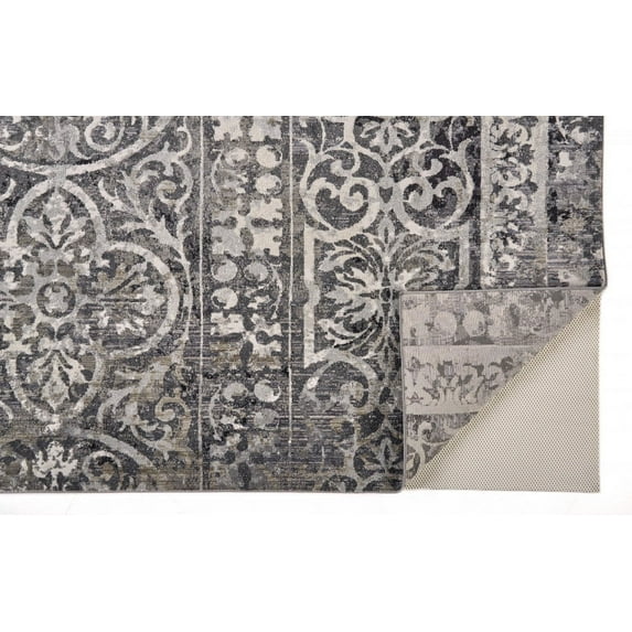 HomeRoots 515554 2 x 3 ft. Gray Ivory & Taupe Abstract Stain Resistant Rectangle Area Rug