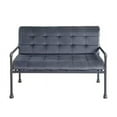 thumbnail image 1 of HomeRoots 515671 35 x 51 x 29 in. Gray Tufted Velvet & Gray Love Seat, 1 of 5