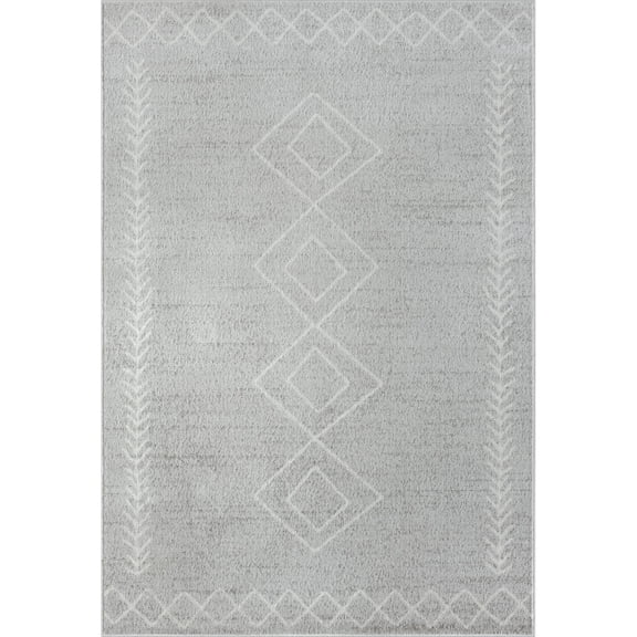 HomeRoots 515924 8 x 10 ft. Gray Diamond Rectangle Area Rug