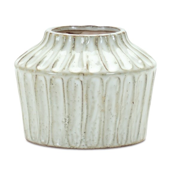 HomeRoots 516244 5.75 in. Terracotta & Beige Round Table Vase