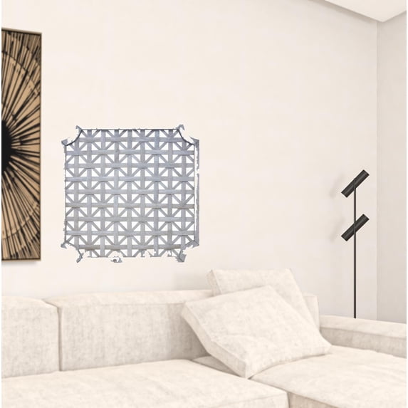 HomeRoots 516351 27.25 x 1 x 27.25 in. Grey Solid Wood Wall Decor - Set of 2
