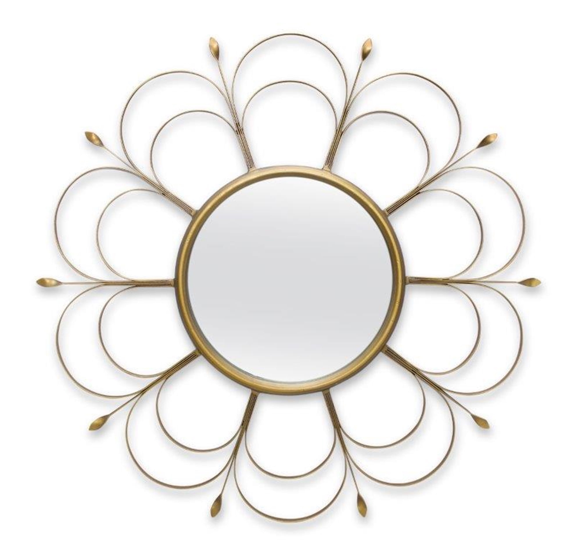 24" Round Gold-Toned Metal Wall Decor