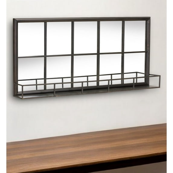 HomeRoots 516378 17.75 x 4.75 x 39.75 in. Black Metal Wall Decor