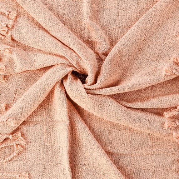 HomeRoots 516557 Woven Cotton Solid Color Throw Blanket, Orange