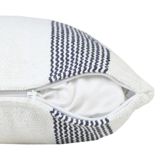 HomeRoots 516713 4 x 20 x 20 in. Blue Geometric Zippered 100 Percent Cotton Throw Pillow - Set of 2