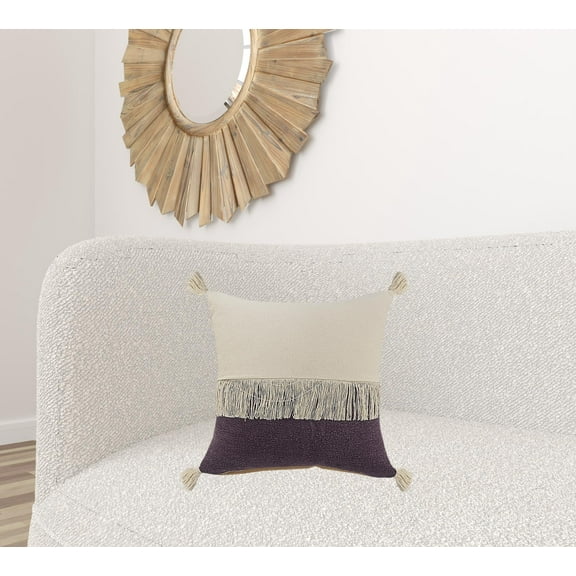 HomeRoots 516735 4 x 20 x 20 in. Purple Zippered 100 Percent Cotton Throw Pillow - Set of 2