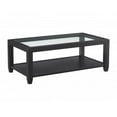 thumbnail image 1 of HomeRoots 517699 18 x 48 x 26 in. Black Glass Rectangular Coffee Table with Shelf, 1 of 8