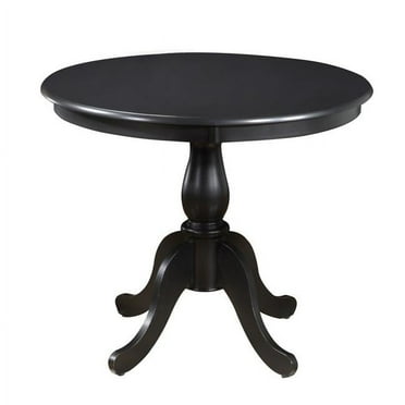 HomeRoots 517751 30 x 36 x 36 in. Antique Black Round Turned Pedestal Base Wood Dining Table