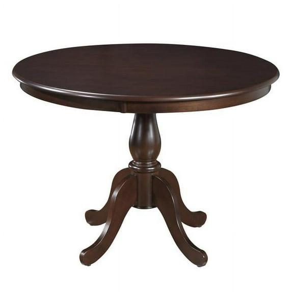 HomeRoots 517755 30 x 42 x 42 in. Espresso Brown Round Turned Pedestal Base Wood Dining Table