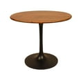 thumbnail image 1 of HomeRoots 517768 36 in. Rounded Solid Wood & Iron Pedestal Base Dining Table, Brown & Black, 1 of 5