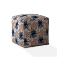 thumbnail image 1 of HomeRoots 518317 17 x 17 x 17 in. Pink & Blue Canvas Floral Pouf Ottoman, 1 of 5