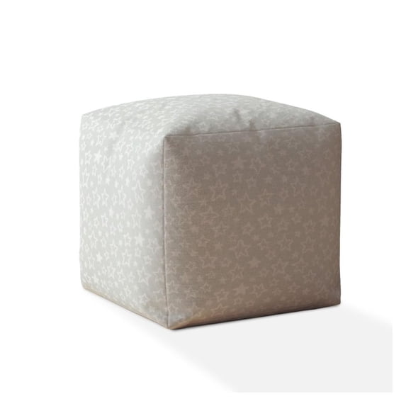 HomeRoots 518535 17 x 17 x 1 in. Gray Cotton Abstract Pouf Cover