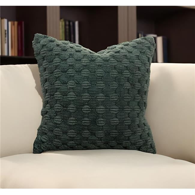 HomeRoots 518702 20 in. Green Cotton Throw Pillow with Texture