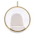 thumbnail image 1 of HomeRoots 520605 42 x 42 x 25 in. White & Gold Acrylic & Faux Leather Hanging Balloon Chair, 1 of 7