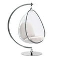 thumbnail image 1 of HomeRoots 520658 45.4 x 28.4 x 23.8 in. White & Silver Acrylic & Faux Leather Balloon Chair, 1 of 7