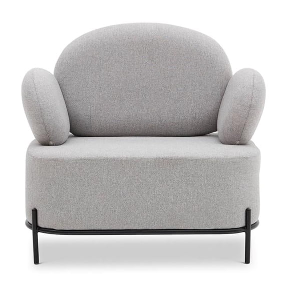 HomeRoots 520669 33 x 33.5 x 24.8 in. Grey & Black Fabric Cushioned Arm Chair