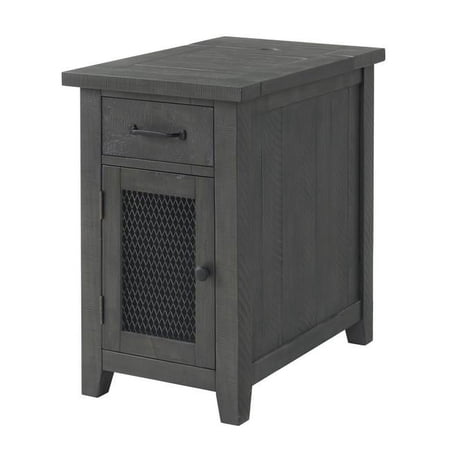 HomeRoots 520875 25 x 16 x 24 in. Gray Solid Wood End Table with Drawers