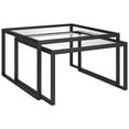 thumbnail image 1 of HomeRoots 520908 17 x 30 x 30 in. Black Glass Square Nested Coffee Table - Set of 2, 1 of 8