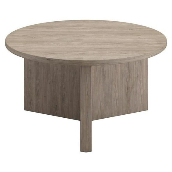 HomeRoots 520932 32 in. Grey Grain Round Coffee Table