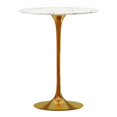 thumbnail image 1 of HomeRoots 521331 32 in. Rounded Marble & Metal Bar Table, White & Gold, 1 of 5