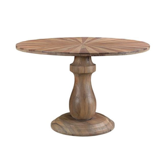 HomeRoots 521867 47 in. Brown Solid Wood Starburst Dining Table