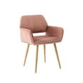 thumbnail image 1 of HomeRoots 521962 30.7 x 22 x 20.8 in. Pink Upholstered Velvet Open Back Dining Chair, 1 of 3