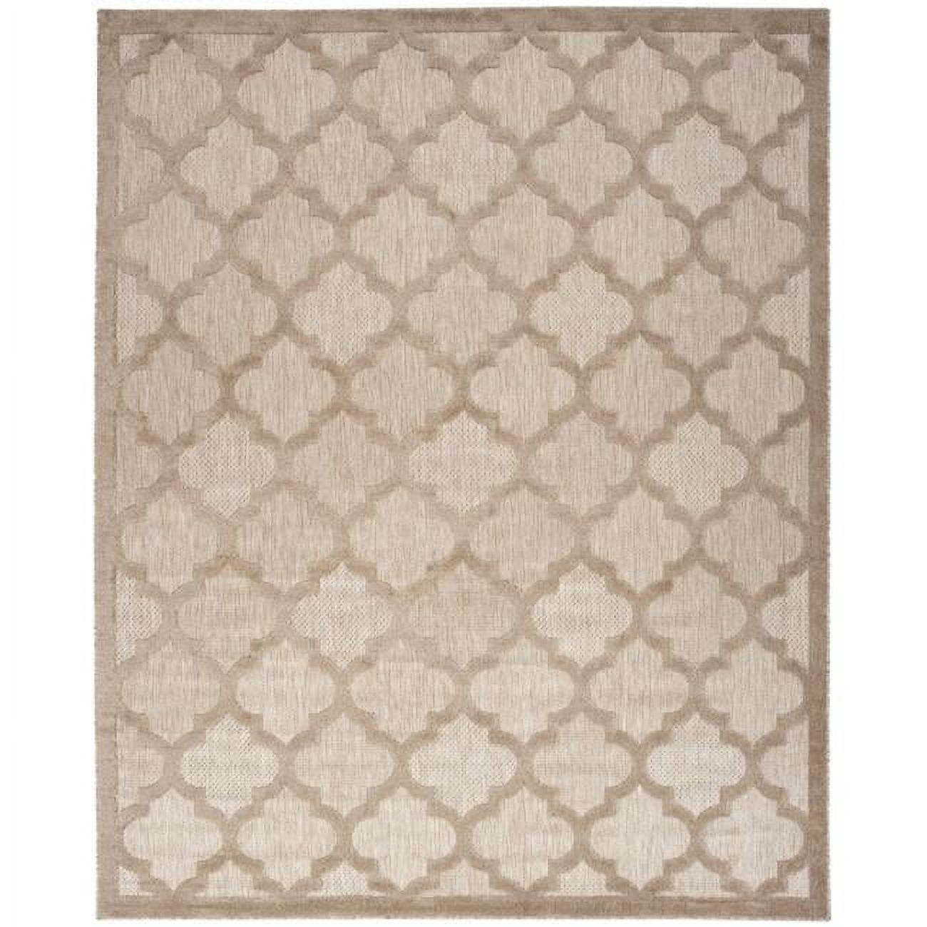 Taupe and Ivory Moroccan Trellis 7' x 10' Synthetic Area Rug