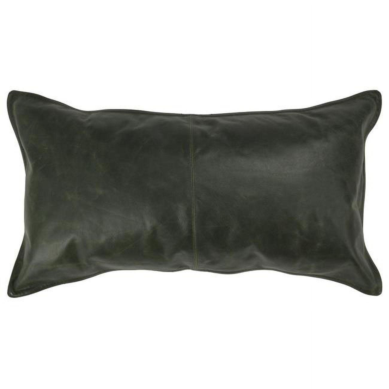Homeroots 522774 14 x 26 in green leather zippered pillows walmart