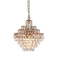 thumbnail image 1 of HomeRoots 522830 Chandelier Three Light Iron & Glass Dimmable Ceiling Light, 1 of 3