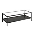 thumbnail image 1 of HomeRoots 523328 17 x 54 x 24 in. Black Glass Rectangular Coffee Table with Shelf, 1 of 3