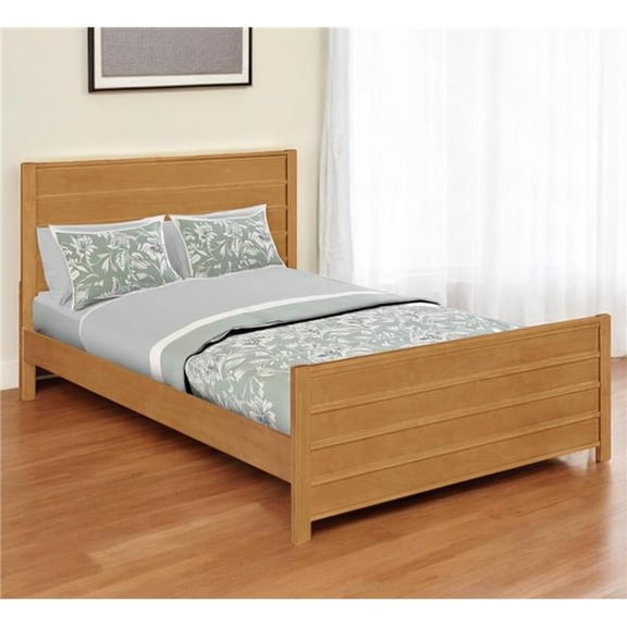 HomeRoots 523650 43.3 x 83.5 x 63 in. Brown Ribbed Texture Solid Wood Queen Size Bed Frame