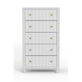 thumbnail image 1 of HomeRoots 524134 28 in. White Solid Wood Five Drawer Chest, 1 of 5