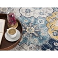 thumbnail image 1 of HomeRoots 524882 8 ft. Blue & Grey Floral Washable Non Skid Round Area Rug, 1 of 5