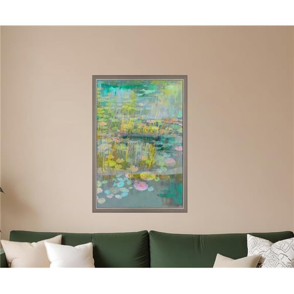 HomeRoots 525947 Reeds & Lilies II Silver Framed Print Wall Art