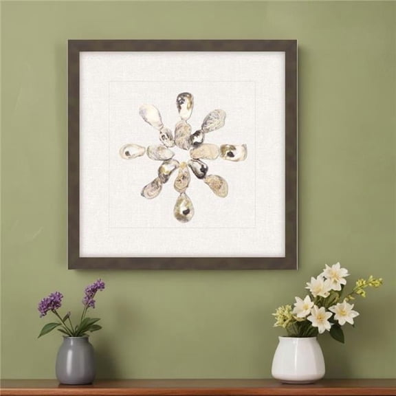 HomeRoots 526963 Oyster Shell I Brown Framed Print Wall Art
