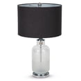 thumbnail image 1 of HomeRoots 528686 27 in. Glass LED Table Lamp with Drum Shade, Clear & Gray, 1 of 5