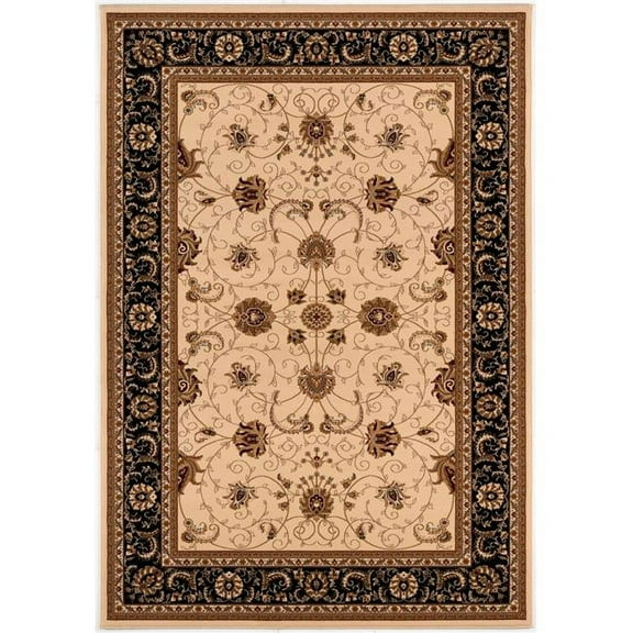 HomeRoots 528837 10 x 13 in. Oriental Non Skid Area Rug, Black & Tan