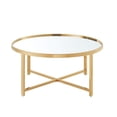 thumbnail image 1 of HomeRoots 528849 32 in. Gold Glass Round Mirrored Coffee Table, 1 of 3