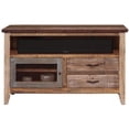 thumbnail image 1 of 53" Brown Solid Wood Cabinet Enclosed Storage Distressed TV Stand, 1 of 8