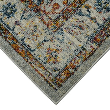HomeRoots 531540 9 x 12 ft. Orange & Ivory Floral Power Loomed Rectangle Area Rug