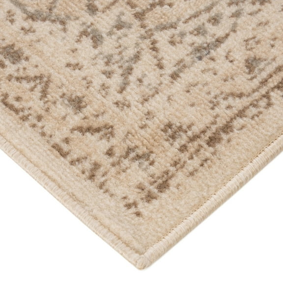 HomeRoots 531705 9 x 12 ft. Medallion Power Loom Rectangle Area Rug, Cream