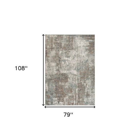 HomeRoots 531710 6 x 9 ft. Brown Abstract Power Loom Rectangle Area Rug