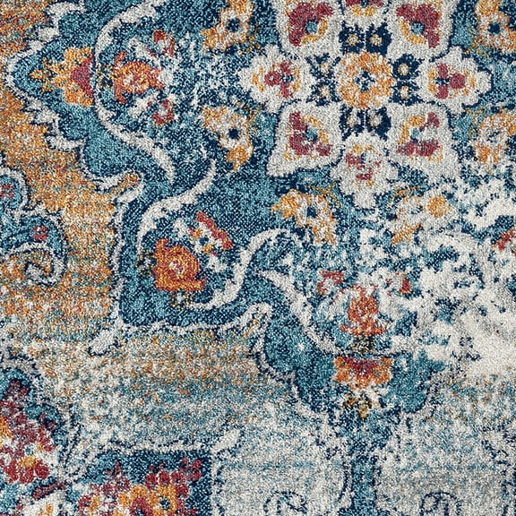 HomeRoots 531874 2 x 3 ft. Medallion Power Loom Area Rug, Orange