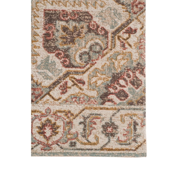 HomeRoots 532101 9 x 12 ft. Beige Medallion Power Loom Rectangle Area Rug with Fringe