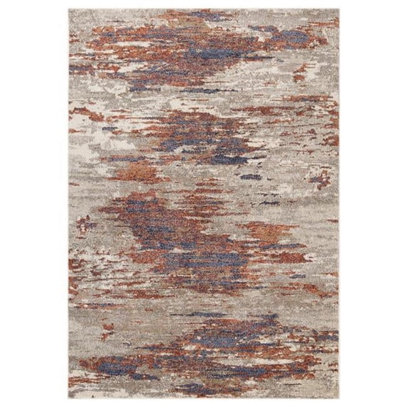 HomeRoots 532206 9 x 12 ft. Beige Abstract Power Loom Rectangle Area Rug