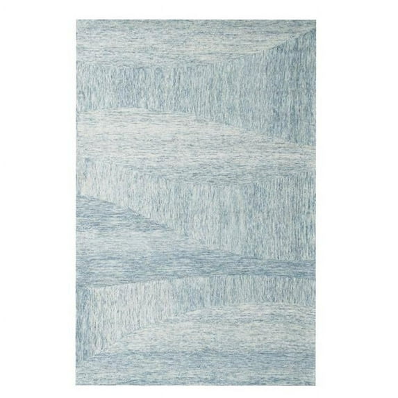 HomeRoots 533589 9 x 12 ft. Blue Wool Abstract Hand Tufted Rectangle Area Rug