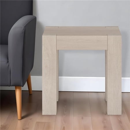 HomeRoots 544223 22 in. Alder White Wood Square End Table