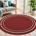 thumbnail image 1 of HomeRoots 545947 6 ft. Red & Ivory Round Indoor & Outdoor Area Rug, 1 of 1